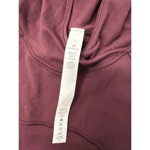 Lululemon On Repeat Rulu Hoodie Garnet Long Sleeve Hooded Top. Burgundy. Sz 2 - Picture 14 of 16
